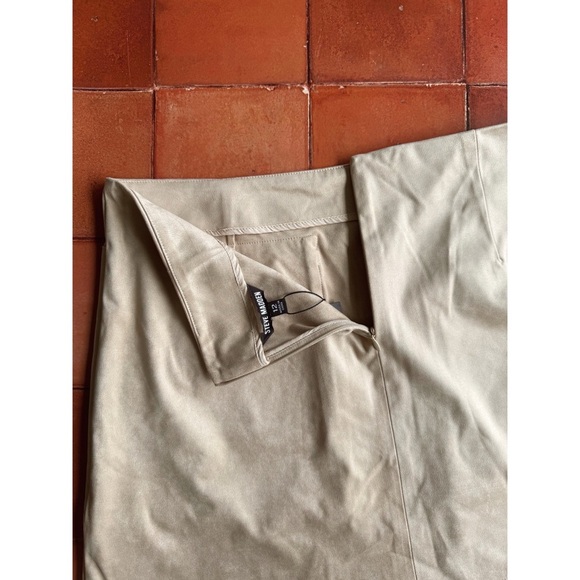 Sz 12 Steve Madden Cardona Microsuede Mini Utility Skirt In Oatmeal NWT - Picture 5 of 5